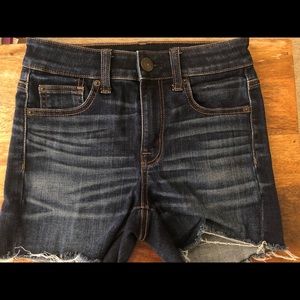 Dark wash American eagle size 0 shorts.